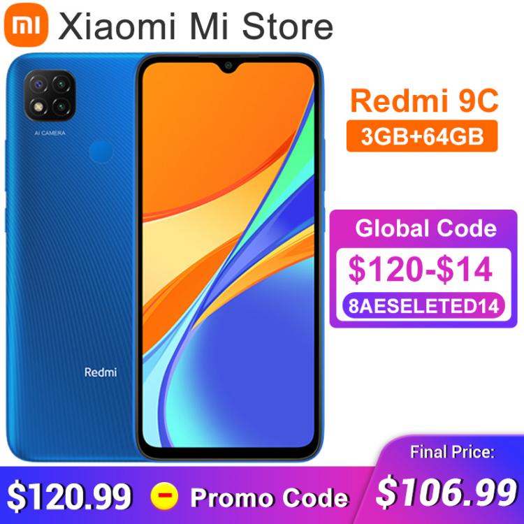 all in one place טלפונים סלולרים Global Version Xiaomi Redmi 9C Mobile Phone 3GB RAM 64GB ROM MTK Helio G35 13MP Triple Camera 5000mAh Battery 10W Charging