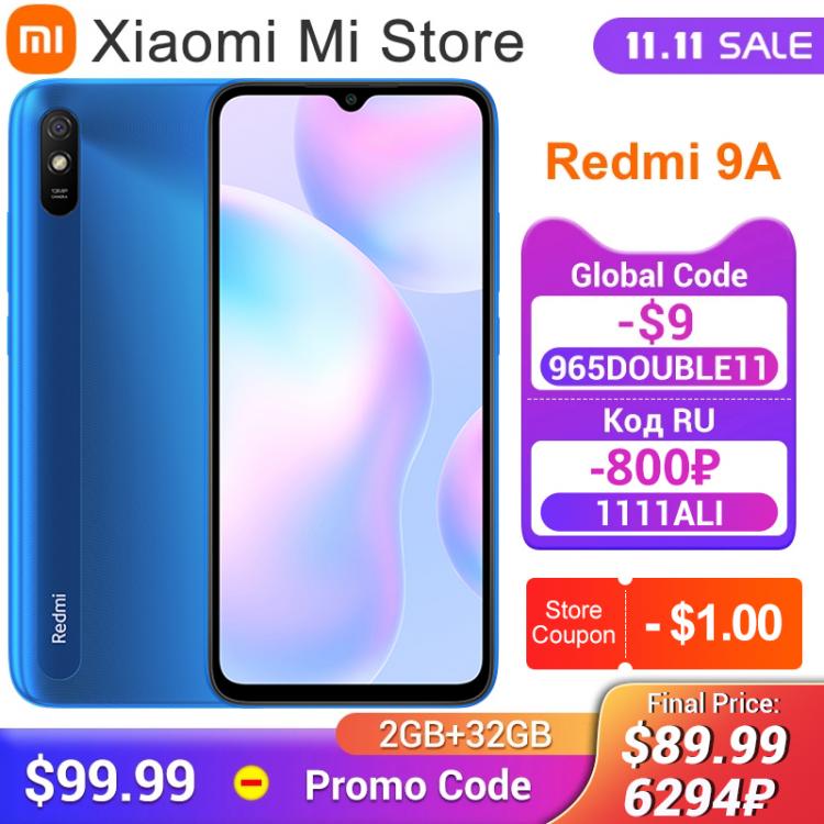 all in one place טלפונים סלולרים New Global Version Xiaomi Redmi 9A Mobile Phone 2GB RAM 32GB ROM MTK Helio G25 Octa Core 6.53" 5000mAh 13MP Camera Smartphone