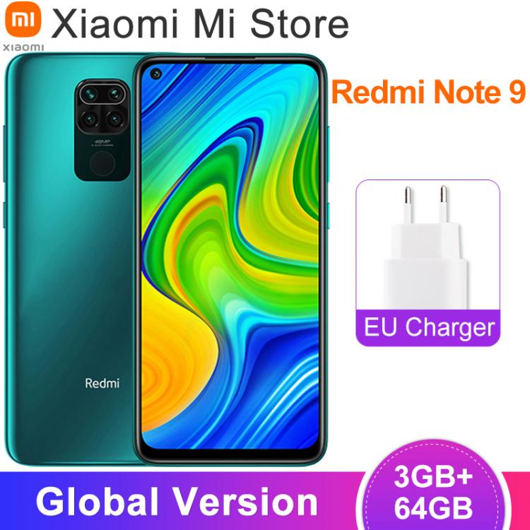 all in one place טלפונים סלולרים Global Version Xiaomi Redmi Note 9 Moblie Phone 3GB RAM 64GB ROM MTK Helio G85 Octa Core 48MP Quad Rear Camera  5020mAh Cell