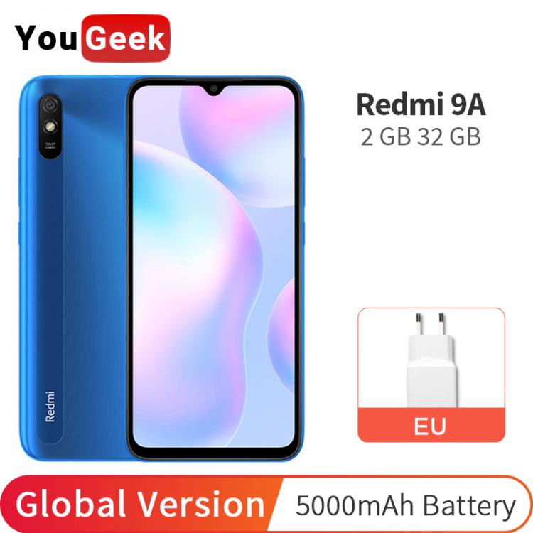 all in one place טלפונים סלולרים Global Version Xiaomi Redmi 9A 9 A 2GB 32GB Cellphone 5000mAh Battery MTK Helio Octa Core 6.53" Dot Drop Display 13MP AI Came