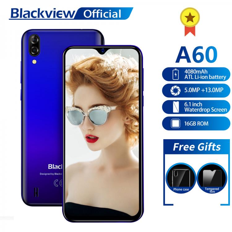 all in one place טלפונים סלולרים Blackview A60 Smartphone Quad Core Processor 4080mAh Battery Cellphone 16GB 6.1 inch 19.2:9 Screen Dual Camera 3G Mobile Phone
