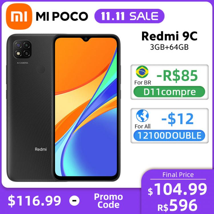 all in one place טלפונים סלולרים Global Version Xiaomi Redmi 9C 3GB RAM 64GB ROM Mobile Phone MTK Helio G35 Octa Core 6.53" 13MP Camera 5000mAh Battery Cellph