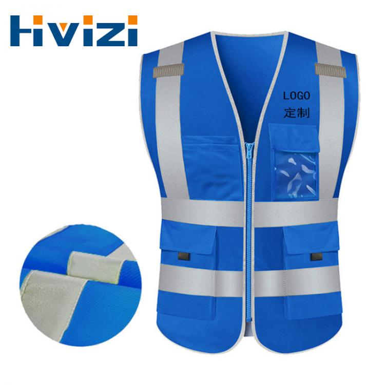 all in one place כלי עבודה Reflective Construction Safety Vest Work hi vis Workwear Jacket Vest Blue Men Security Vest LOGO