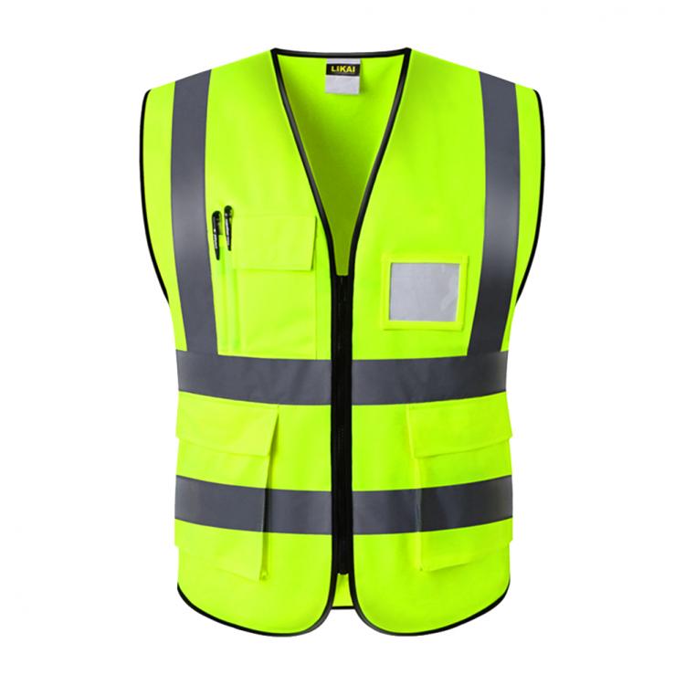 all in one place כלי עבודה Wear Resistant Reflective With Zipper Foldable High Visibility Reminder Safety Vest Night Construction Multi Pocket Easy Clean