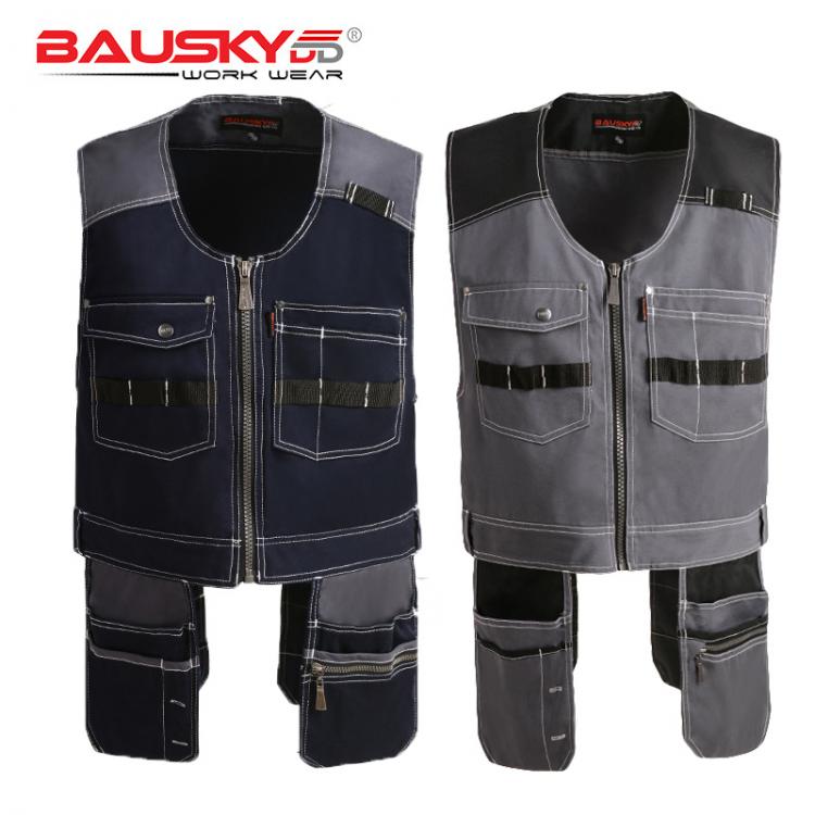all in one place כלי עבודה Bauskydd Men Work Vest Safety Clothing Multi-pockets Tool Vest Multi functionnal Photographer Carpener Mechanic Workwear Tops