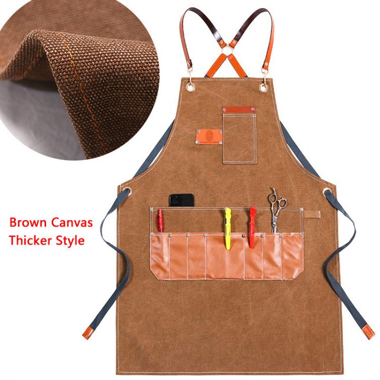all in one place כלי עבודה New Baker Barista Restaurant Canvas Work Blouse Strap Denim Apron Korean Flower Art Hairdresser Multi-Pocket Tools Bib Washable