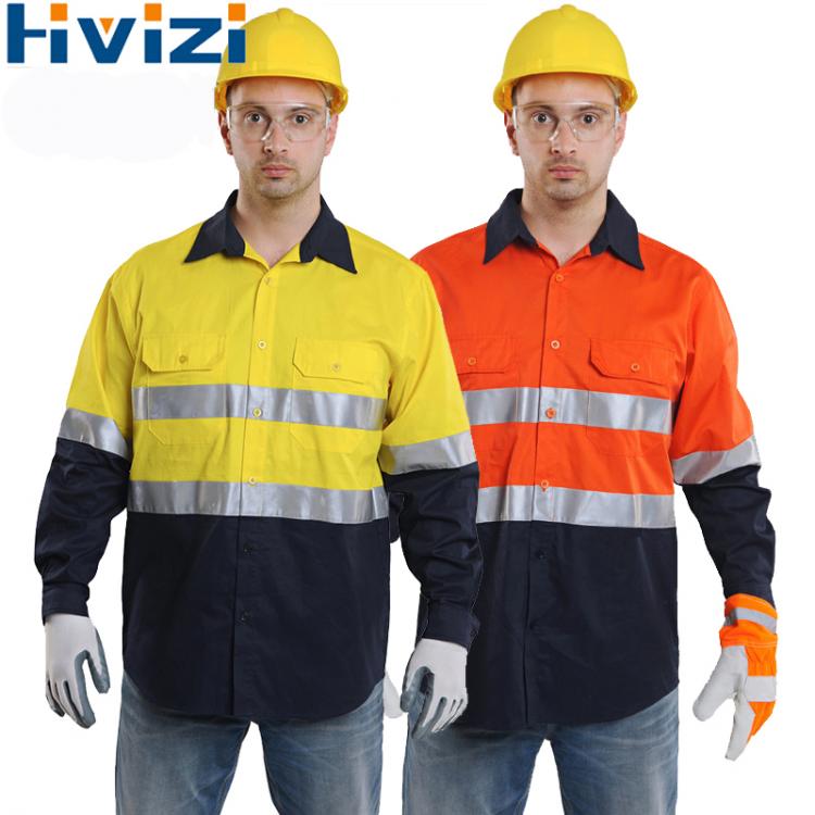 all in one place כלי עבודה Hi Vis Reflective Shirt Men Hi Viz Reflective Polo Long Sleeve With Pockets Customer Logo Free Shipping