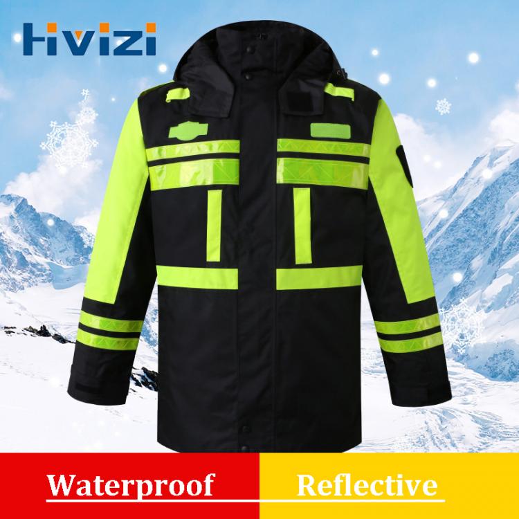 all in one place כלי עבודה Reflective Work Clothing Fluorescent Safety Coat Raincoat With Hood Jacket Waterproof Winter Warm Outdoor Man Women Uniforms