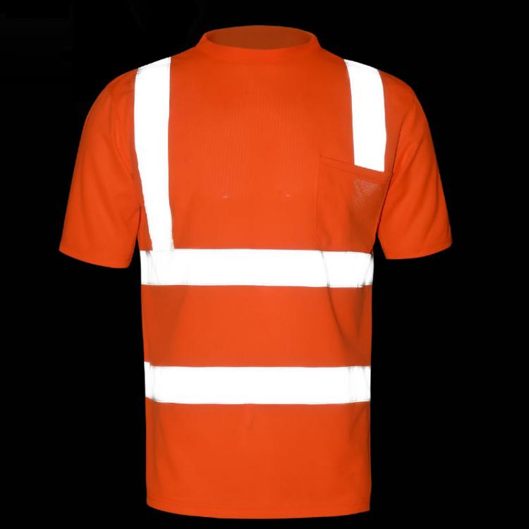 all in one place כלי עבודה High visibility fluorescent orange T-shirt breathable reflective t-shirt safety work shirt for men
