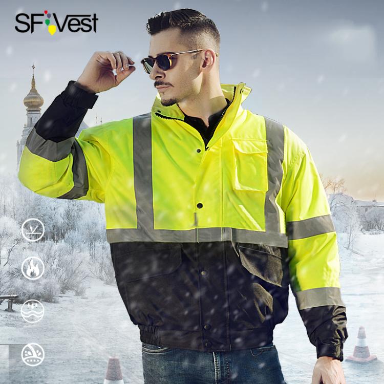 all in one place כלי עבודה SFVest High Visibility Reflective Waterproof Rain Warm Jacket Rainwear Coat