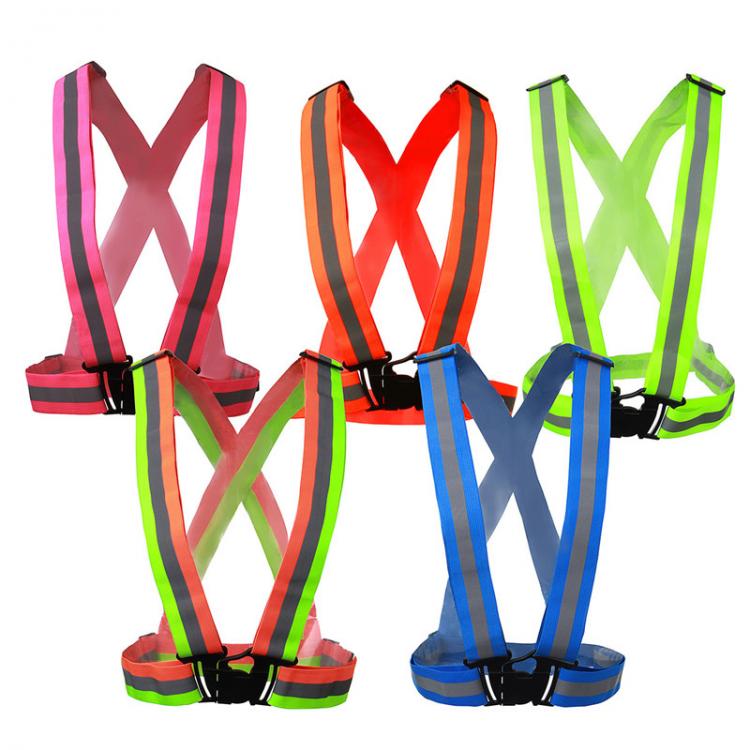 all in one place כלי עבודה Adjustable high visibility Cycling Reflective Vest Belt Chaleco Reflectante Bicicleta Night Jacket Run Cycling Vest Drop Ship