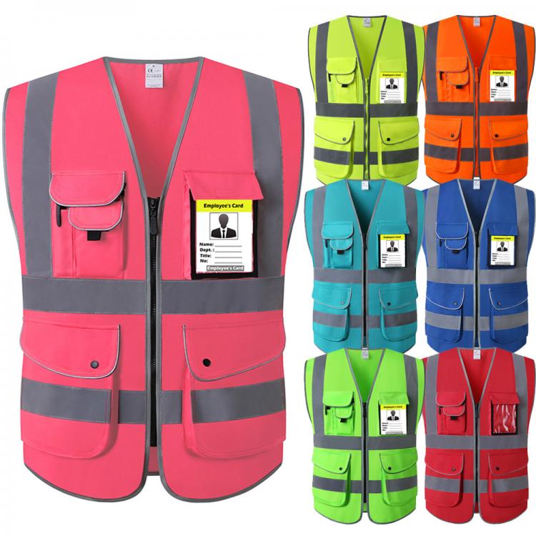 all in one place כלי עבודה Pink Safety Vest For Women Hi Vis Vest With Reflective Stripes Safety Vest With Pockets And Zipper