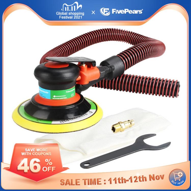 all in one place כלי עבודה FivePears Pneumatic Sanding Machine 150MM 6" Eccentric 5MM Random Orbital Vacuum Air Sander Pneumatic Tools