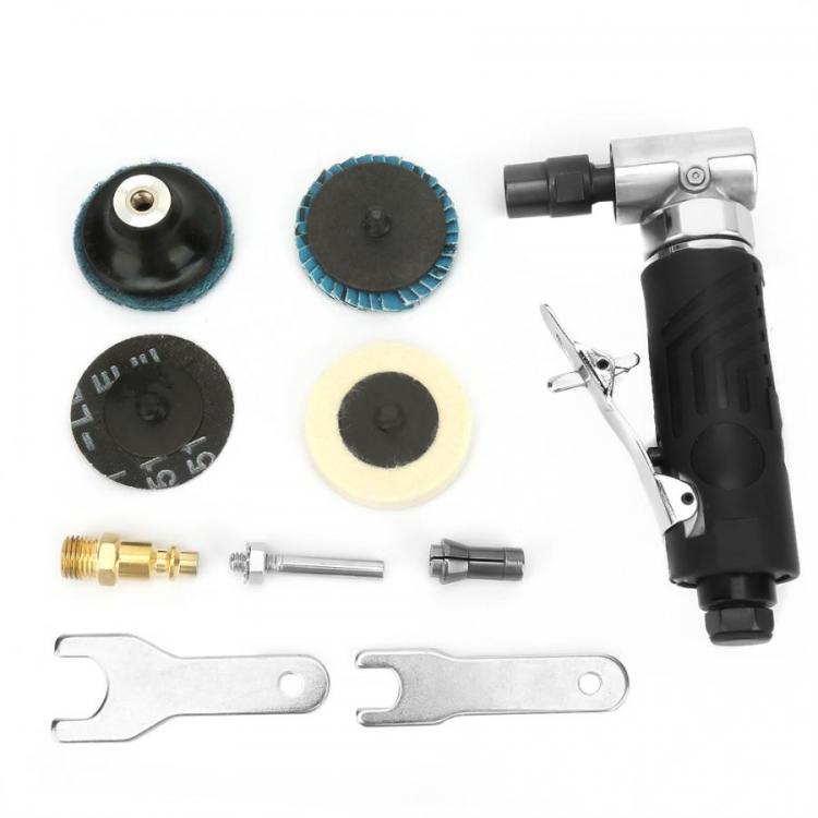 all in one place כלי עבודה 1/4 inch Air Angle Die Grinder 90 Degree Pneumatic Grinding Machine Cut Off Polisher Mill Engraving Tool Set With Spanner Wrench