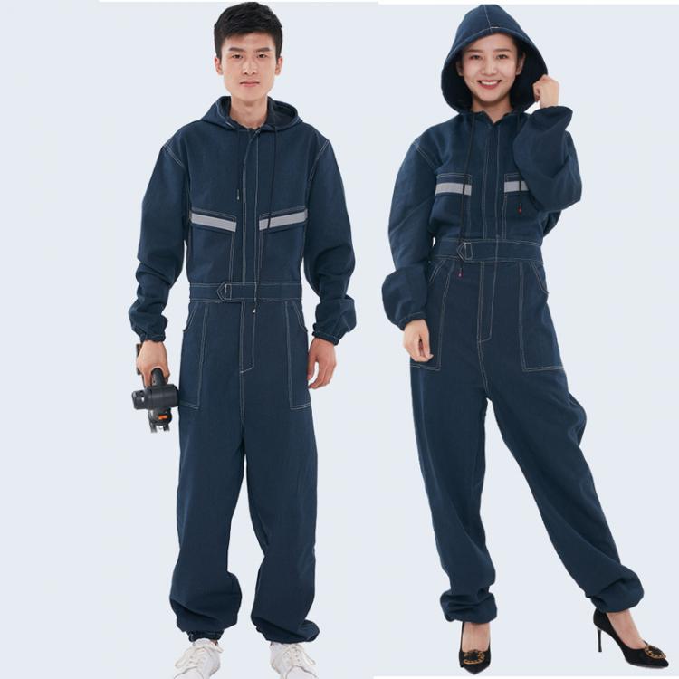 all in one place כלי עבודה Woman Man Denim Siamese Overalls Suit Welding Spray Paint Machine Repair Reflective Protective Labor Insurance Clothing S-4xl