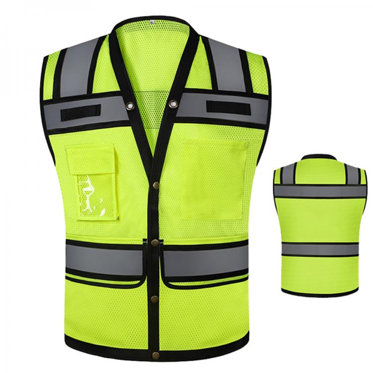 all in one place כלי עבודה Hi Vis Mesh Safety Vest Reflective Botton Front High Visibility Workwear Work Vest For Men And Women