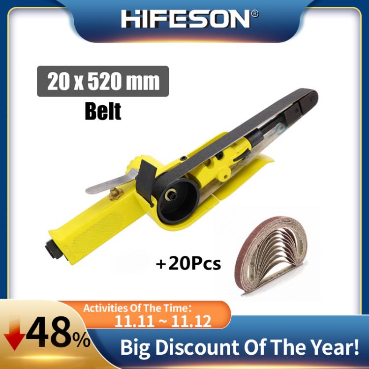 all in one place כלי עבודה HIFESON Industrial Air Belt Sander Sanding Machine Pneumatic Polishing Tool Air Angle Grinding Machine 10*330mm/20*520mm