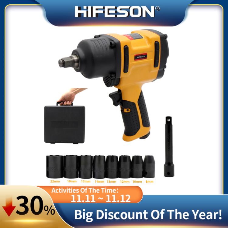 all in one place כלי עבודה HIFESON Air Pneumatic Wrench Impact Spanner 1/2" 900N.M Torque Tool for Tire Removal Nut Sleeves