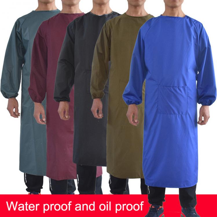 all in one place כלי עבודה Waterproof Oil-Resistant Full Cover Apron Suit Butcher Fisher Unisex Work Safety Reusable Apron Coverall Kitchen House Clean