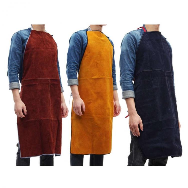 all in one place כלי עבודה Electric Welding Apron Heat Protection Suit Safety Clothing Self Protect Welding Leather Bib Blacksmith Yellow Apron 100*70Cm