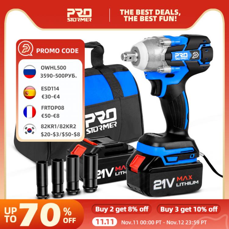 all in one place כלי עבודה Electric Impact Wrench 21V Brushless Wrench Socket 4000mAh Li-ion Battery Hand Drill Installation Power Tools By PROSTORMER
