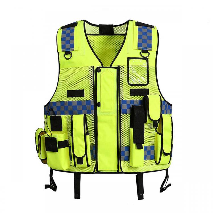 all in one place כלי עבודה 2021 New Hi-Viz Yellow Tactic Security Patrol Vest Industry Door Staff Workwear Safety Clothing High Visibility Night Reflective