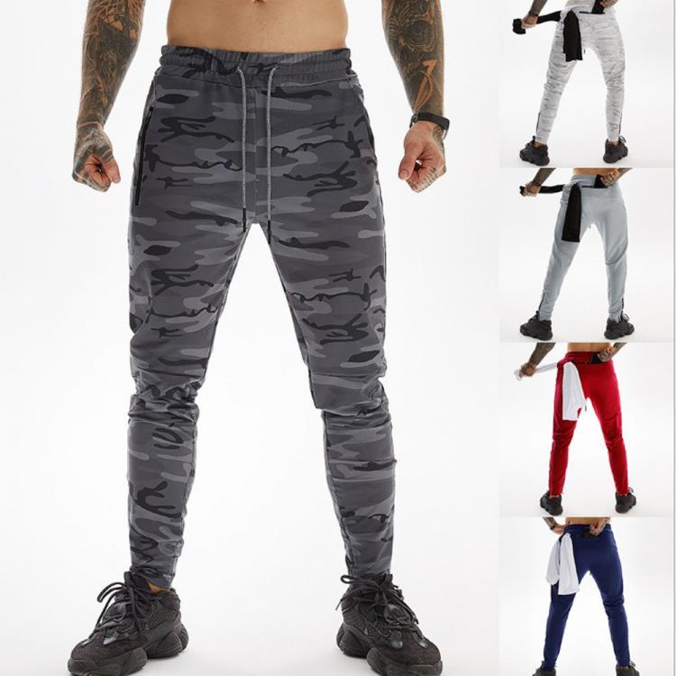 all in one place כלי עבודה Men's Runs Fitness Joggings Trouser Tights active Camouflage Sports trousers zipper multi-pocket pants Autumn Protection