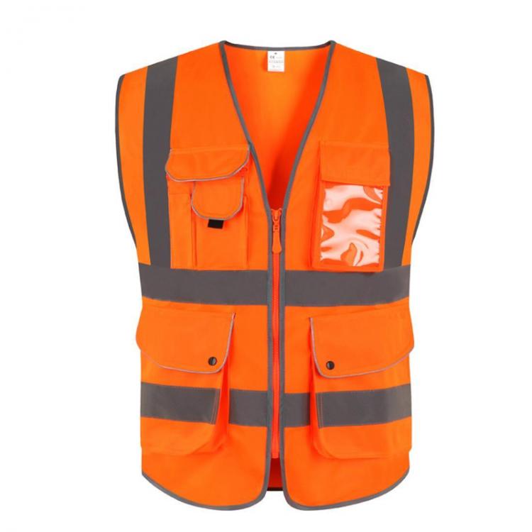 all in one place כלי עבודה EN 20471 ANSI/SEA High Visibility  Safety Vest With Reflective Strips construction safety reflective vest neon orange vest