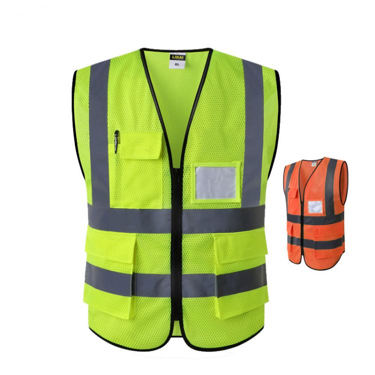 all in one place כלי עבודה High quality high visibility safety work vests waistcoats fluorescent yellow orange with multi pockets ID pocket chest pocket
