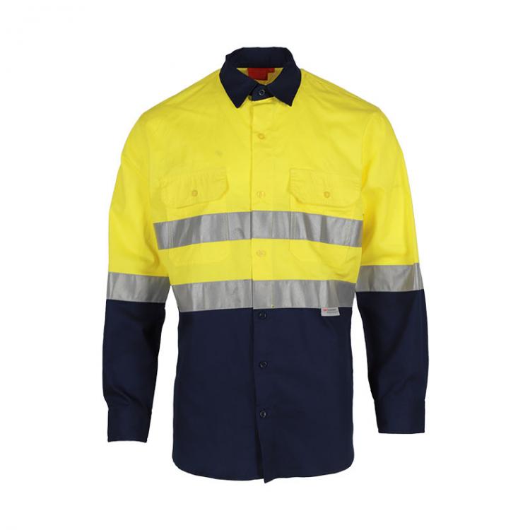all in one place כלי עבודה FRECOTEX HI-VISIBILITY Anti-UV Construction/Mining OutdoorWork Shirt With Reflective Tapes