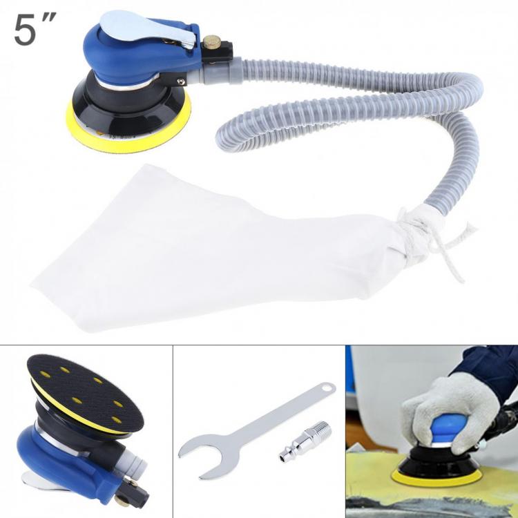 all in one place כלי עבודה 5 Inch 10000RPM Self vacuuming Pneumatic Sander Machine with 1m Air Tube and 6-hole Matte Surface Sanding Pad new