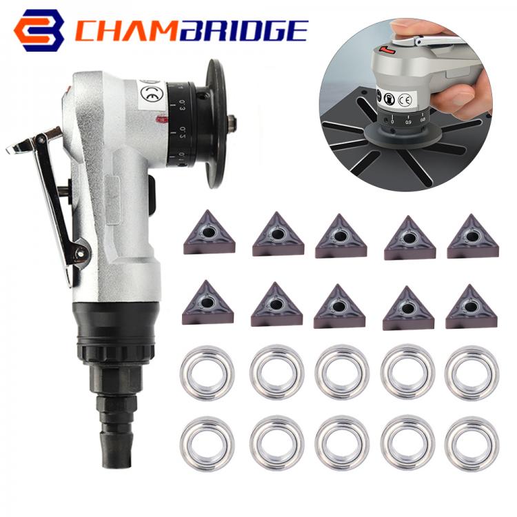 all in one place כלי עבודה Mini Pneumatic Chamfering Machine Portable Metal Trimming Machine 45 Degree With 10Pcs Blades And 10Pcs Bearings