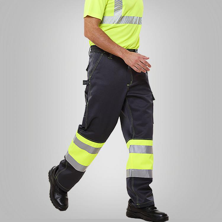all in one place כלי עבודה Men's Two tone Work Jacket cargo pants workwear suit work trousers safety pants with 3M reflective stripes