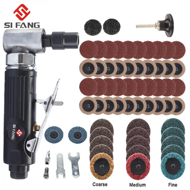 all in one place כלי עבודה 1/4'' Air Angle Die Grinder 90 Degree Pneumatic Grinding Polisher Machine Mill Engraving Kits with 2inch Sanding Discs T