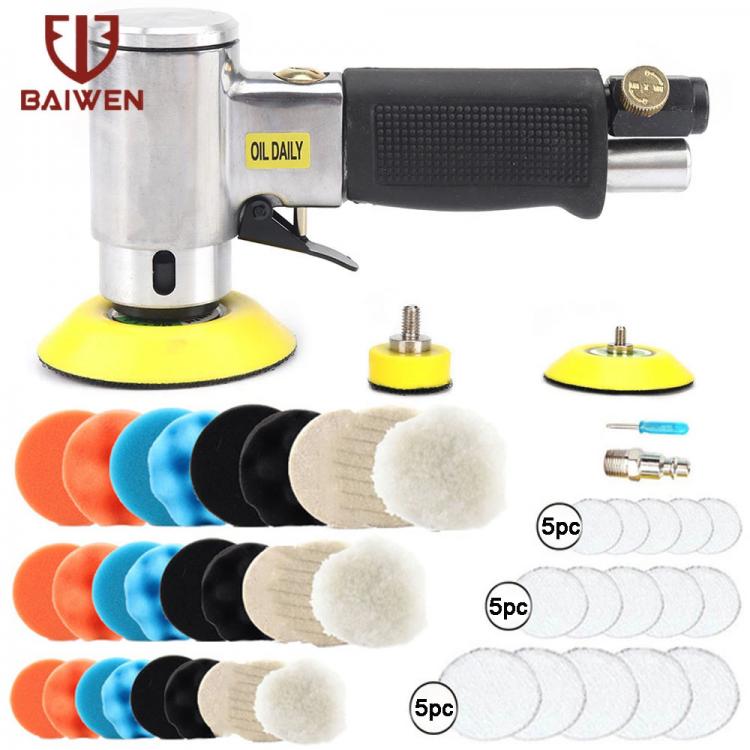 all in one place כלי עבודה NEW Orbit Air Sander Polisher Machine, 2/3 Inch Polishing Pad Sponge Disc Set, Pneumatic Grinding Tools