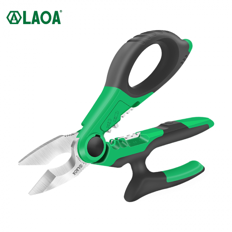 all in one place כלי עבודה LAOA 7 Inch Electrician Scissors 1.5-4mm² Wire Cutter Stripping Cutting Terminal Crimping Household Shears Tools