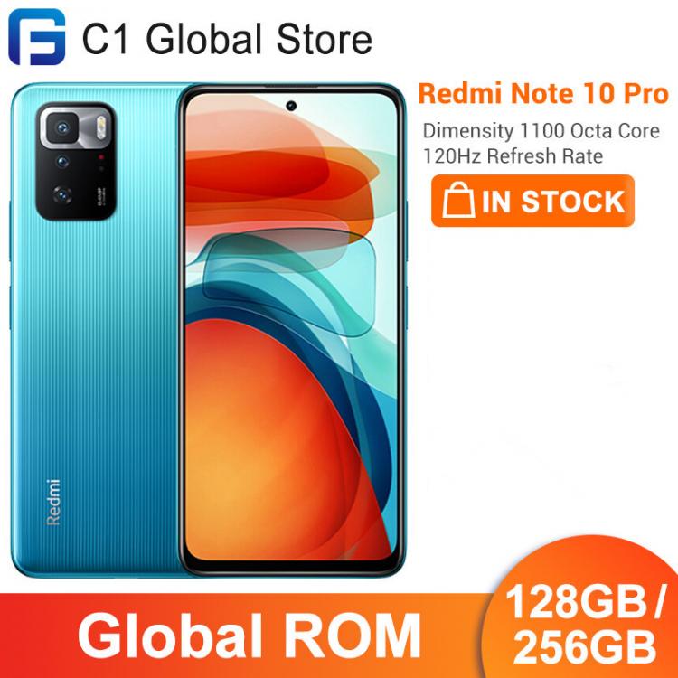 all in one place טלפונים סלולרים Global ROM Xiaomi Redmi Note 10 Pro 128GB/256GB Dimensity 1100 Octa Core 120Hz Display 64MP Camera 5000mAh Battery Smartphone