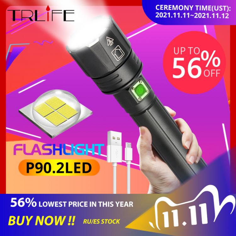 all in one place כלי עבודה 2021 Powerful Lights XHP90.2 Ultra Bright 18650 LED Flashlight XLamp USB Rechargeable XHP70 Tactical Light 26650 Zoom Camp Torch
