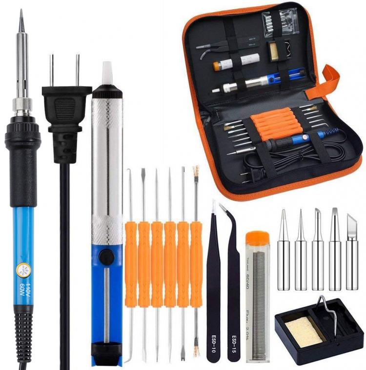all in one place כלי עבודה Full Set 60W 110V/220V Electric Soldering Iron Kit with Adjustable Temperature Welding Iron Electronic Repair Tool
