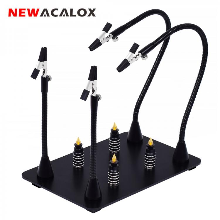 all in one place כלי עבודה NEWACALOX Magnetic Flexible Arm  PCB Board Fixed Clip Soldering Third Hand Welding Station Soldering Holder  Repair Tools