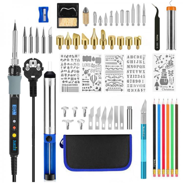 all in one place כלי עבודה 60W/80W Electric Soldering Iron Kit Wood Burning Embossing Welding Pen Set Adjustable Temperature Carving Pyrography Tools