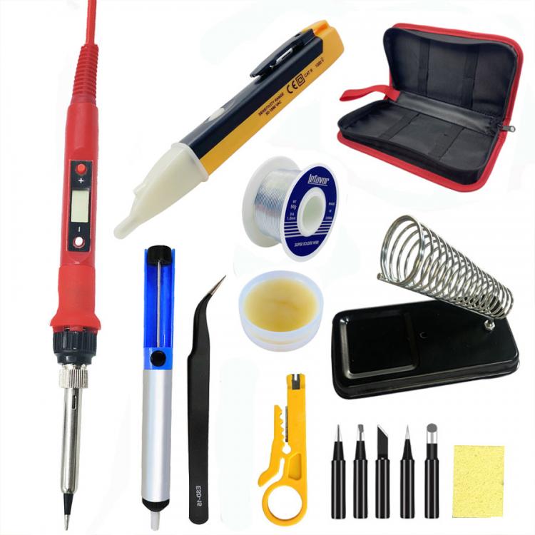 all in one place כלי עבודה 80W digital LCD display soldering iron Temperature Adjustable Electric Soldering station welding Tool Lead-free 180-480C