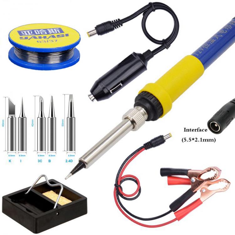 all in one place כלי עבודה DC12V/35W car electric soldering iron, low voltage electric soldering iron, crocodile clip, outdoor emergency portable welding