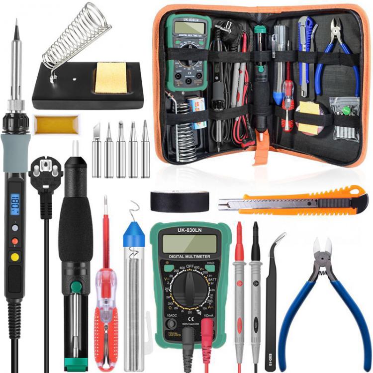 all in one place כלי עבודה 220V 80W Electric Digital Soldering Iron Adjustable Temperature LCD With Multimeter Iron Tips  Desoldeirng Pump Welding Tool