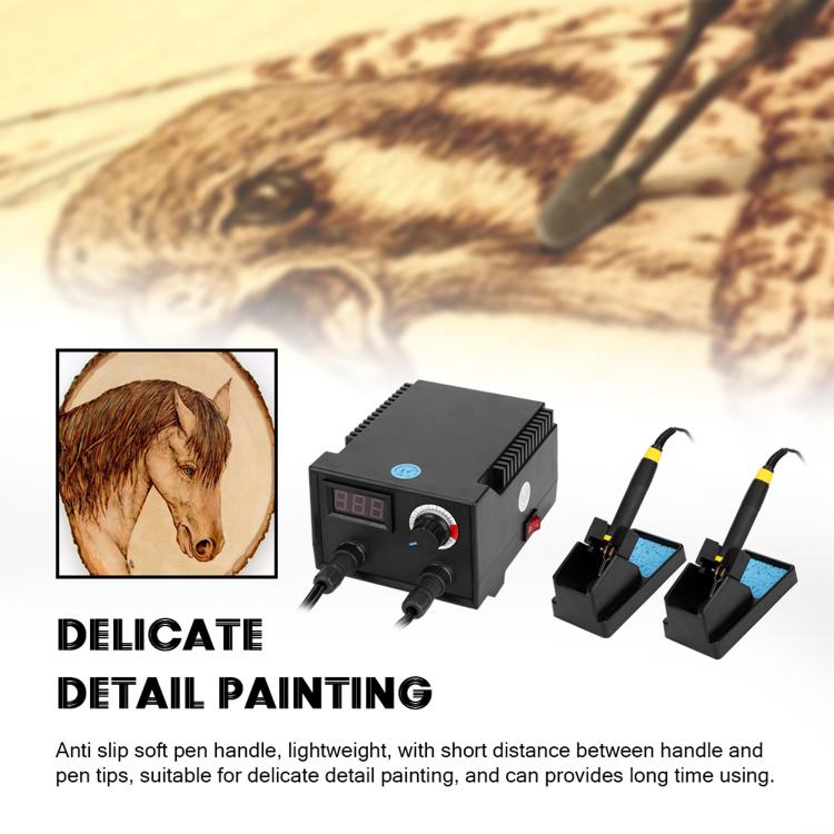 all in one place כלי עבודה Soldering Iron Wood Burner Adjustable Temperature Digital Pyrography Dual Pen Burning Machine Gourd Wood Crafts Soldering Kit