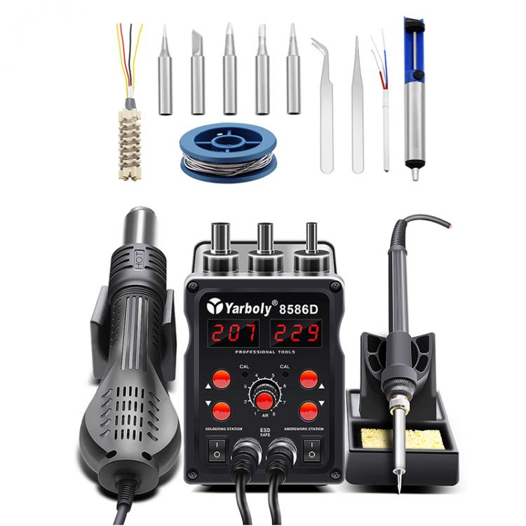 all in one place כלי עבודה 2 in 1 SMD BGA Rework Soldering Station Hot Air Gun Electric Soldering Iron For Welding Repair 220V 700W 8586D VS 8586 8858 8786