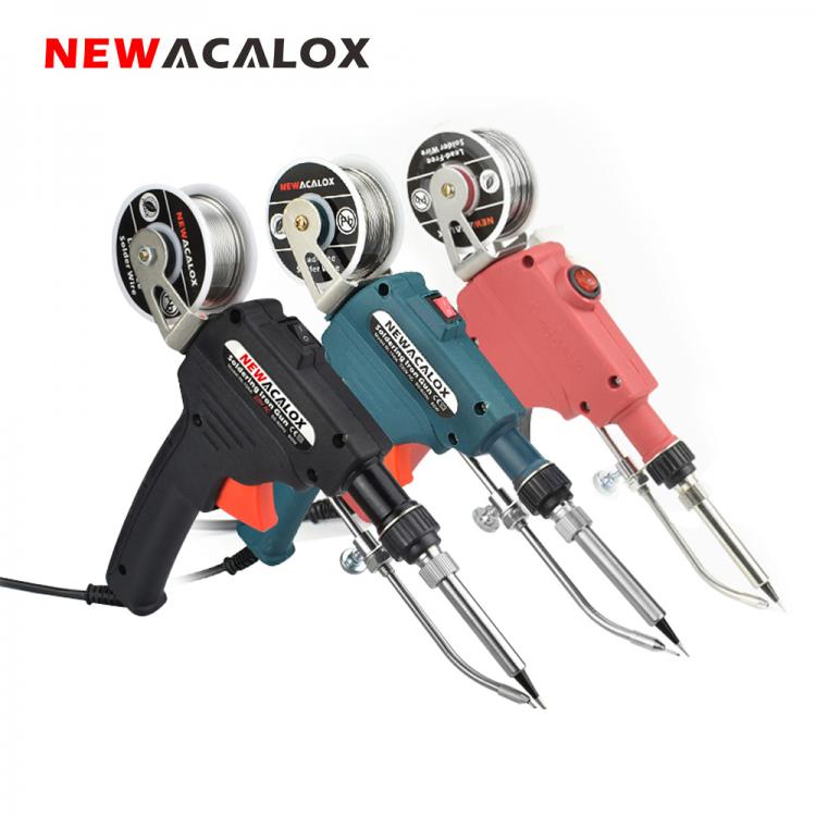 all in one place כלי עבודה NEWACALOX 110V/220V 60W  Automatically Send Tin Gun Hand-held Soldering Iron Internal Heat with Power Switch Welding Repair Tool