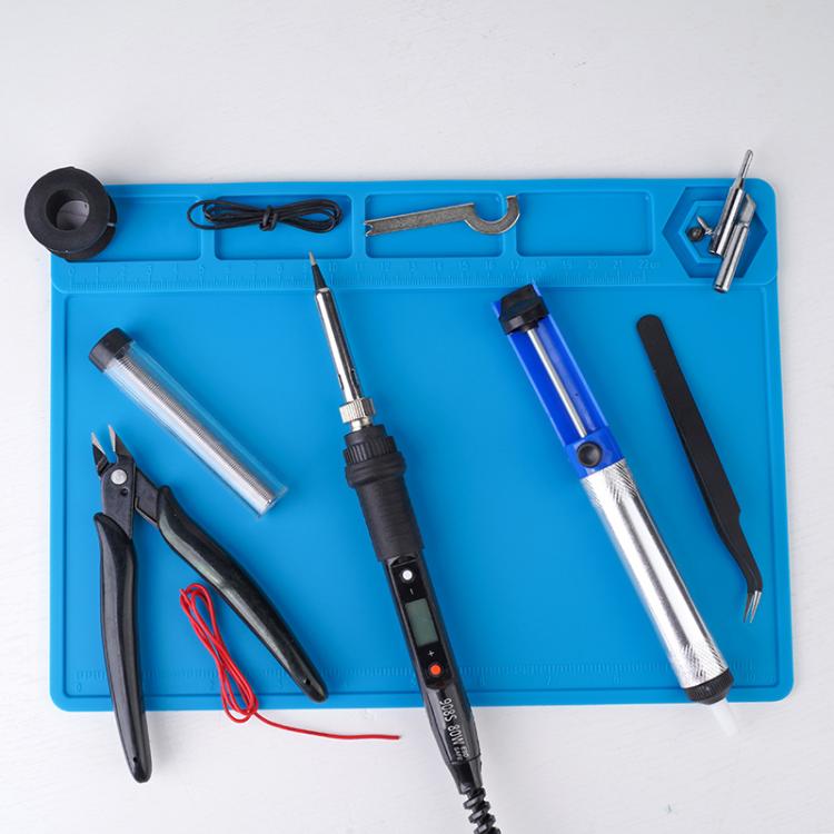 all in one place כלי עבודה JCD ESD Heat Insulation Soldering Working Mat Silicone insulation pad High temperature resistance welder Working Mat have magnet