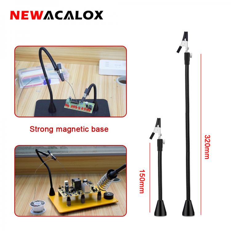 all in one place כלי עבודה NEWACALOX 320mm/150 mm Magnetic Flexible Arm with 2PC 360 Degree Alligator Clip PCB Board Clip Welding Auxiliary Tool Third Hand