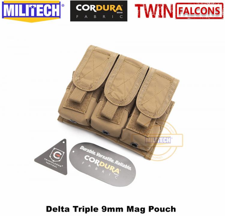 all in one place כלי עבודה MILITECH TWINFALCONS TW 500D Delustered Cordura Molle Delta Triple 9mm Mag Molle Pouch Magazine Glock Pouch For Police Military